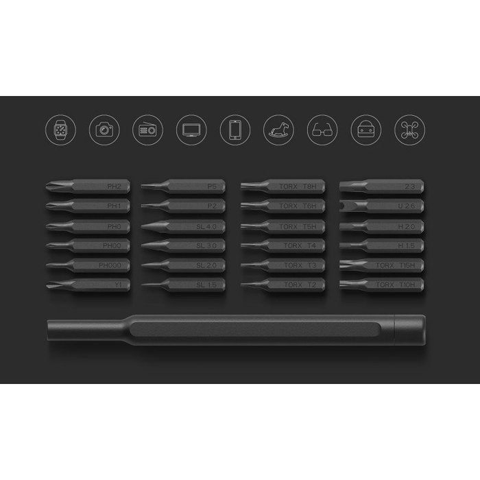 Xiaomi Kit de destornilladores de precisión 24 en 1 Gris Xiaomi Kit de destornilladores de precisión 24 en 1 Gris